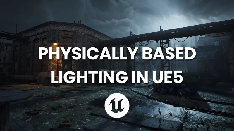 Stormy industrial yard lit with physically based lighting in Unreal Engine 5